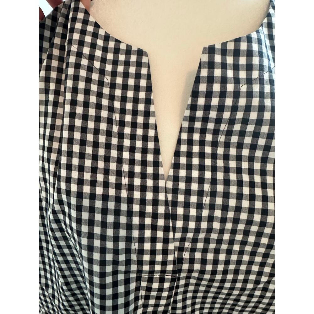 Lands’ End Supima Cotton Gingham Tunic Top Black White Classic Preppy Casual L - Picture 3 of 10